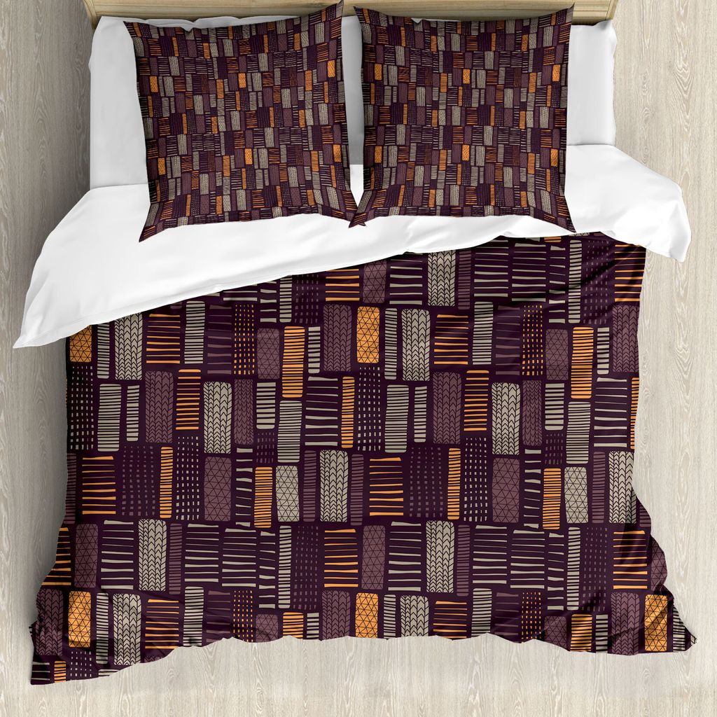 ABAKUHAUS Abstrakt Bettbezug Set für Einzelbetten, Hand gezeichnete geometrische Kunst, Milbensicher Allergiker geeignet mit Kissenbezug, 155 cm x...