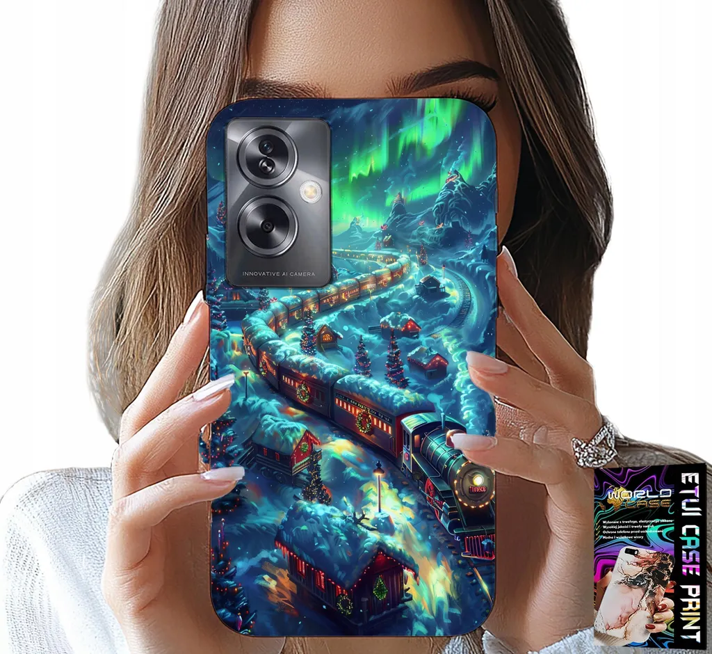 Custodia per Oppo A79 5G - Treno, motivi Christmas Express + Foil