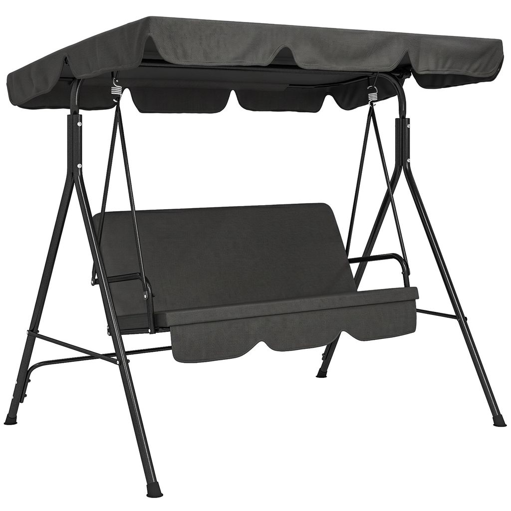 Outsunny Hollywoodschaukel Gartenschaukel 3-Sitzer mit Dach Produktbild 