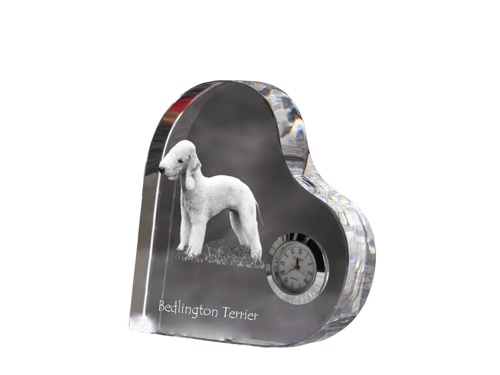 Horloge Bedlington Terrier décorative cœur pour salon et bureau chic - 2