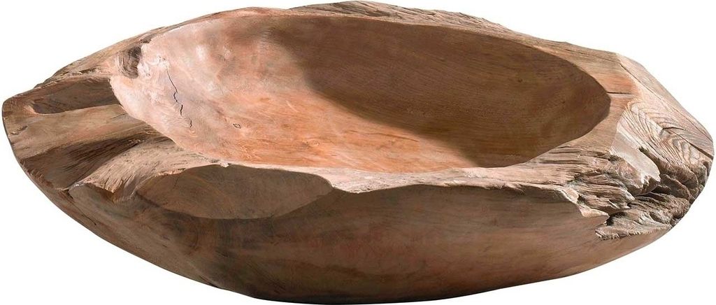 Teakholz Schale Durchmesser 40Cm Boho