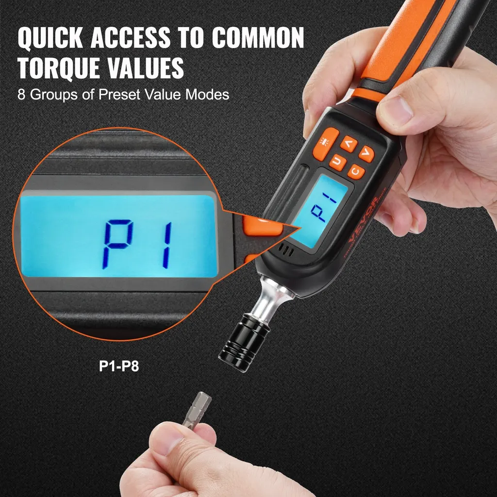 Tournevis dynamométrique numérique 1/4" 0.3-8 Nm avec écran LCD précis