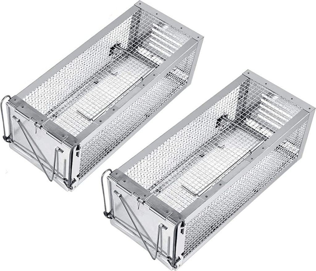 RatzFatz 2x Lebendfalle Premium Mausefalle, Köder, Rattenfalle, Groß, XL, Profi, Garten & Haus, Tierfalle Set, ua Hasen & Hamster, Mehrfach, Le...