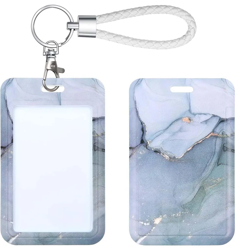 Étui pour cartes et clés marbre bleu idéal pour vos sorties et voyages