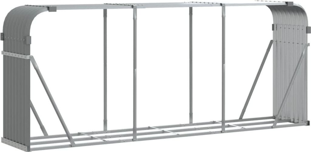 vidaXL Wiata na drewno opałowe jasnoszara 234x45x100 cm Zdjęcie produktu 