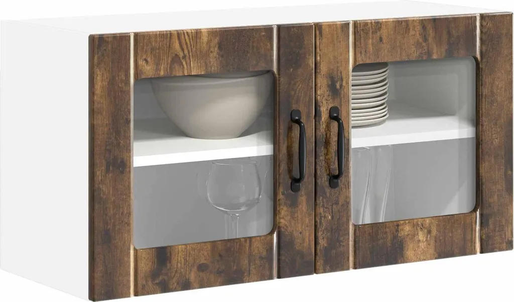 Mobiletto Pensile SYFAX™ 80 cm Rovere Fumé - Design Cucina Contemporanea
