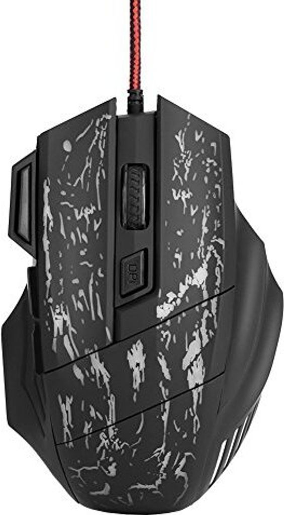 Goshyda 7 Buttons Gaming-Maus, Spiel atmen hell 7-Farben Computer Player Wettbewerb Desktop