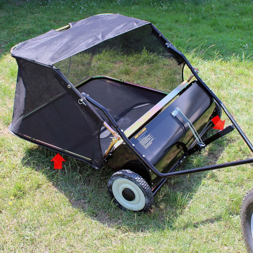 Balayeuse Tractée 120 cm à Grande Capacité 415L et Roues Robustes