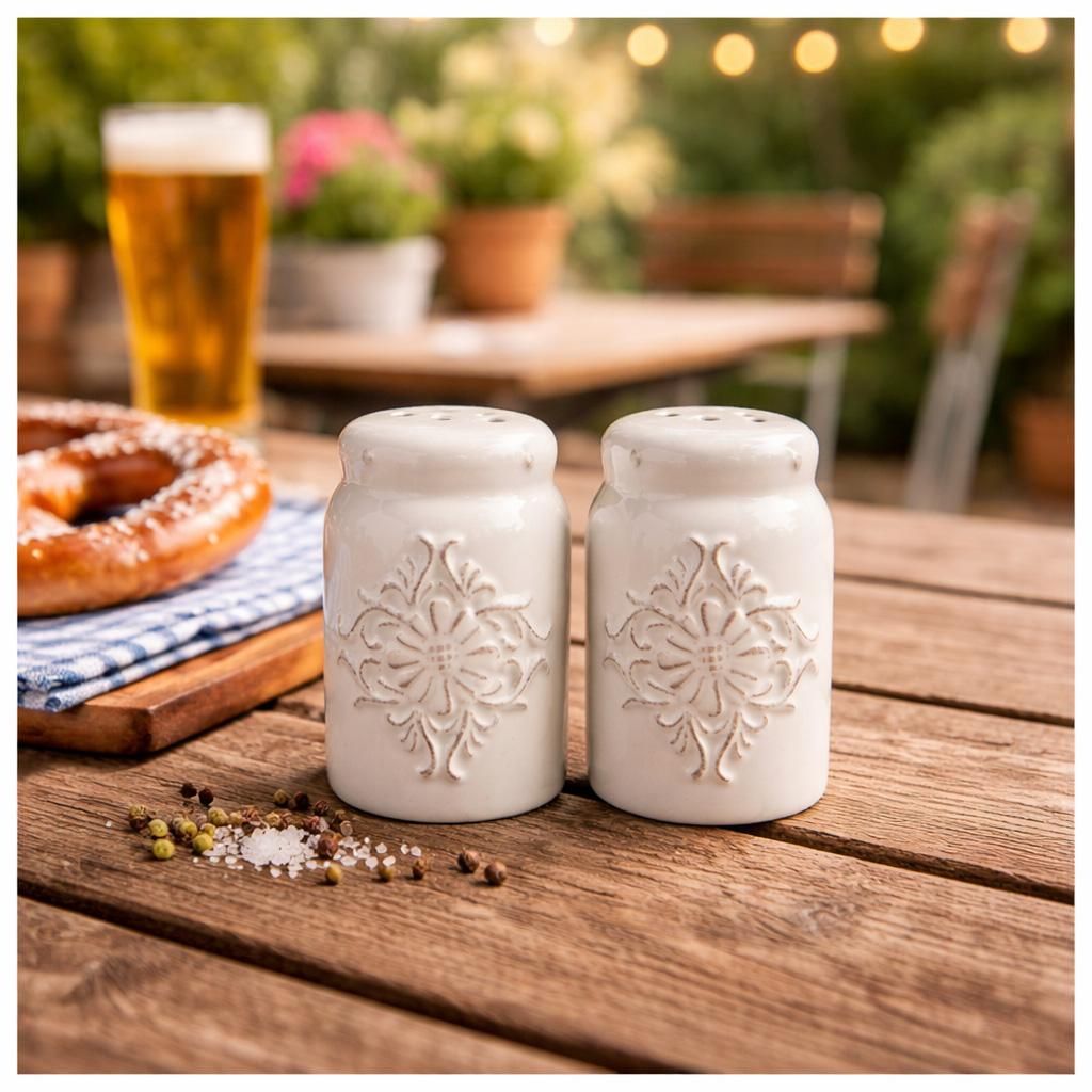 Salz - und Pfefferstreuer Keramik weiß Bessie neuetischkultur