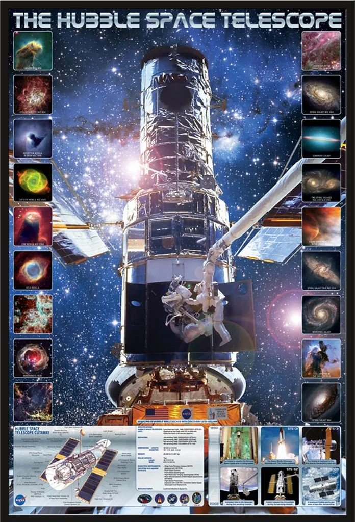 Affiche Hubble Shinsuke avec cadre noir Maxi 61x91,5 cm vitre acrylique