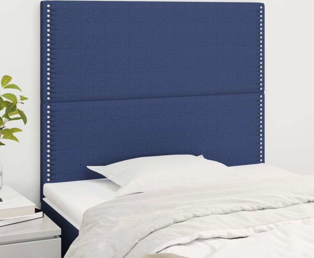 HOMMIE Kopfteil - modernes Design - fürs Schlafzimmer - Blau 100x5x118/128cm Stoff Promotion684616 - Kopfteile