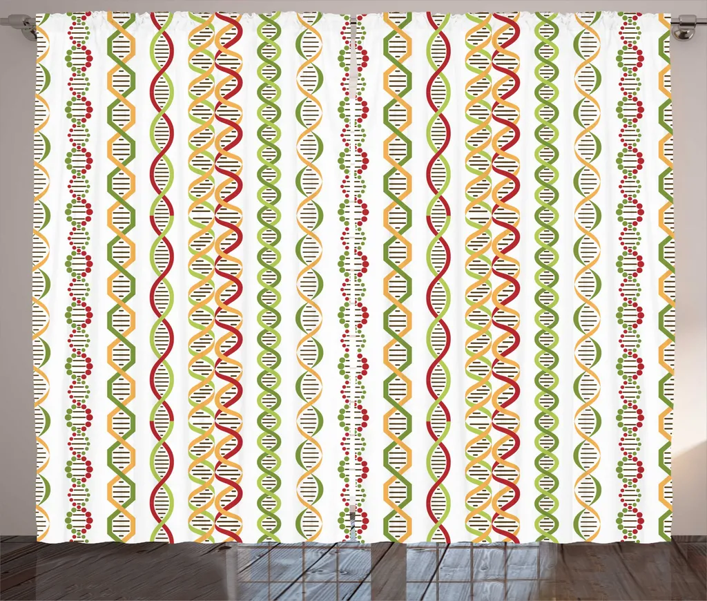 Rideau Rustique ADN Coloré 280x225 cm avec Fixation Boucles et Crochets