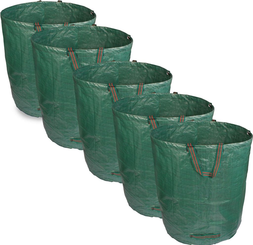 5 Stück Gartensack 272L Gartenabfallsack Laubsack Transportsack Grünschnittsack