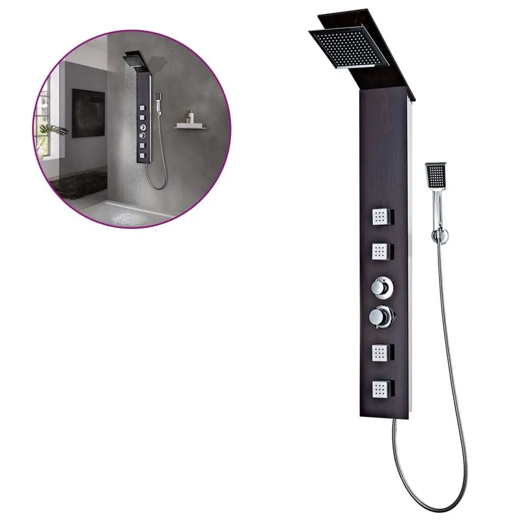 Sistema Doccia Multifunzione vidaXL Vetro Temperato Marrone 133cm