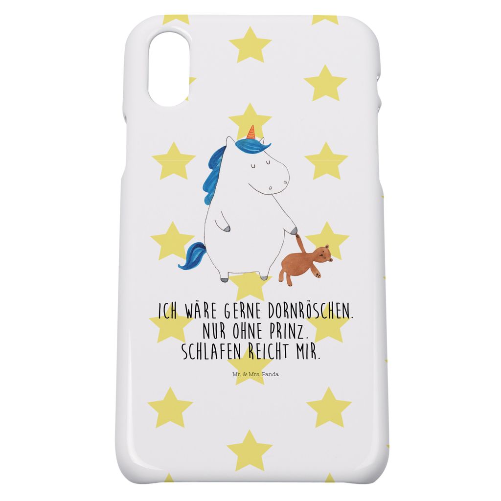 Mr. & Mrs. Panda Iphone 10 Handyhülle Einhorn Teddy - Weiß - Geschenk, Cover, Einhörner, Gute Nacht, Unicorn, Hülle, Handy, Freundin, schlafen,...