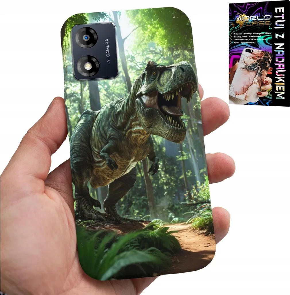 Custodia Moto E13 Dinosauro + Pellicola: Protezione Totale per Bambini