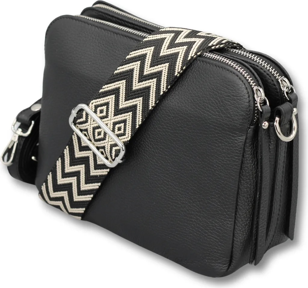 Adel Bags Sac à bandoulière en cuir noir pour femme - Élégance Classique