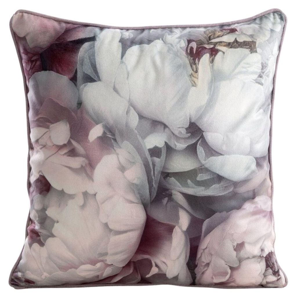 EUROFIRANY | Kissenbezug - Kissenhülle - Dekokissenbezug - 45x45 cm - rosa grau - Kopfkissenbezug - geblümt - Dekorativ
