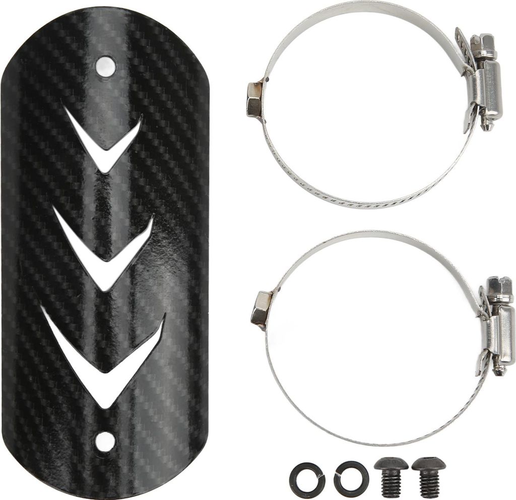 Auspuff-Schalldämpfer-Rohrschutz, Edelstahl-Hitzeschild-Abdeckung, universell für Motorrad, Kohlefaser-Stil