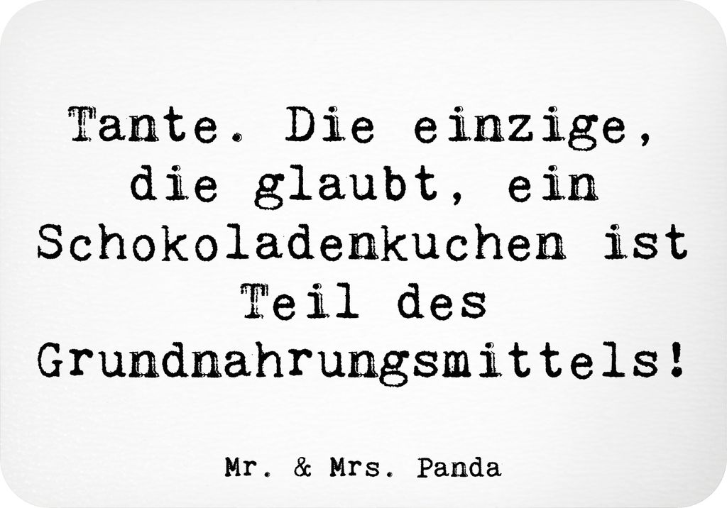 Mr. & Mrs. Panda magnet Spruch Tante Schokoladenkuchen - Weiß - Geschenk, Verwandtschaft, Humor, Notizhalter, whiteboardmagnet, Nichte, Lächeln, ...