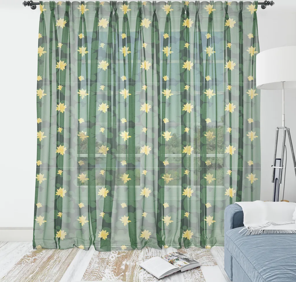 Arazzo Lavabile ABAKUHAUS 135x274 - Fiore di Loto Verde Smeraldo