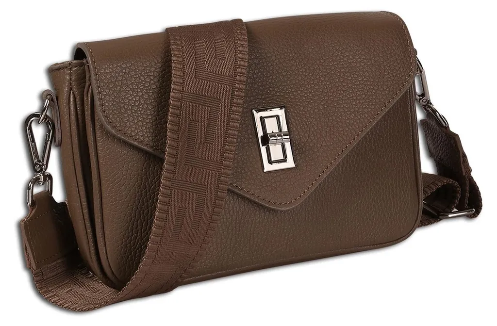 Sacoche bandoulière femme Toscanto coloris taupe et beige moderne