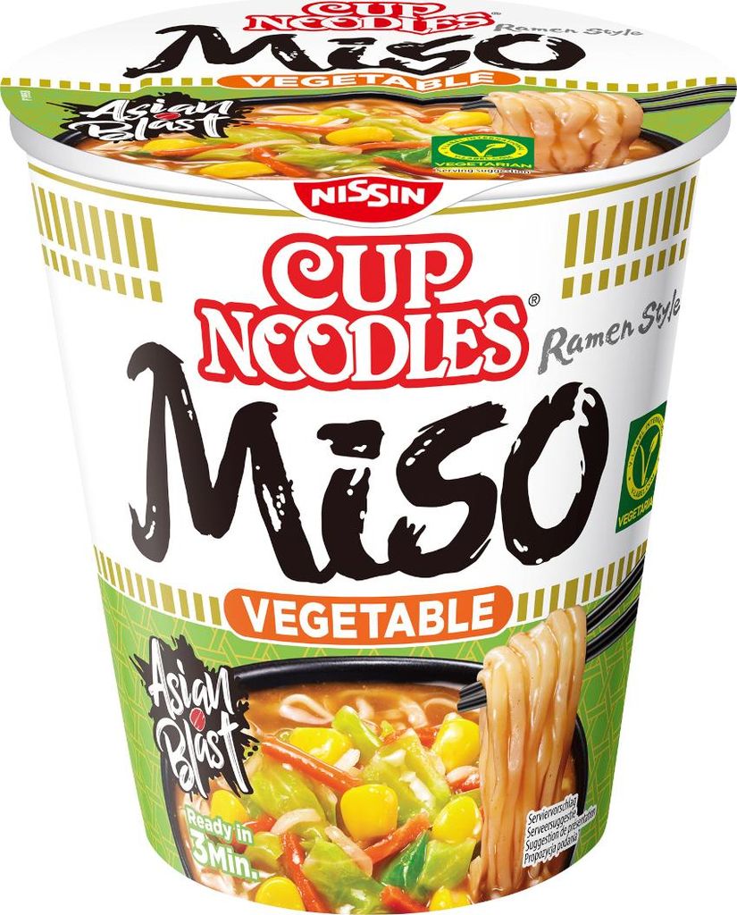 Nissin Cup Noodles Miso Veggie instantní nudle s příchutí Obrázek produktu 