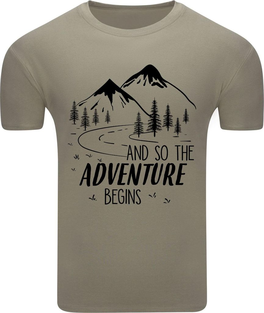 Diarbo Herren T-Shirt mit Naturliebhaber Druck Lass es uns tun Khaki Gr.M