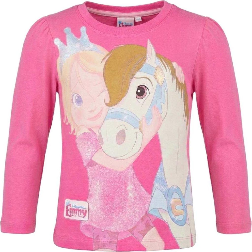 82401 Prinzessin Emmy und Ihre Pferde Langarmshirt Sweatshirt – Pink, Gr. 98 – Süßes Shirt mit Prinzessin Emmy Motiv
