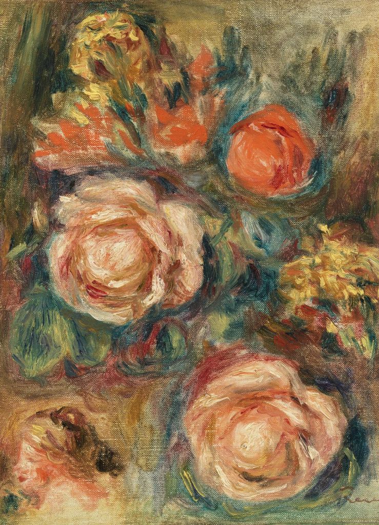 Plakat 13x18cm Strauß von Rosen, Pierre-Auguste Renoir