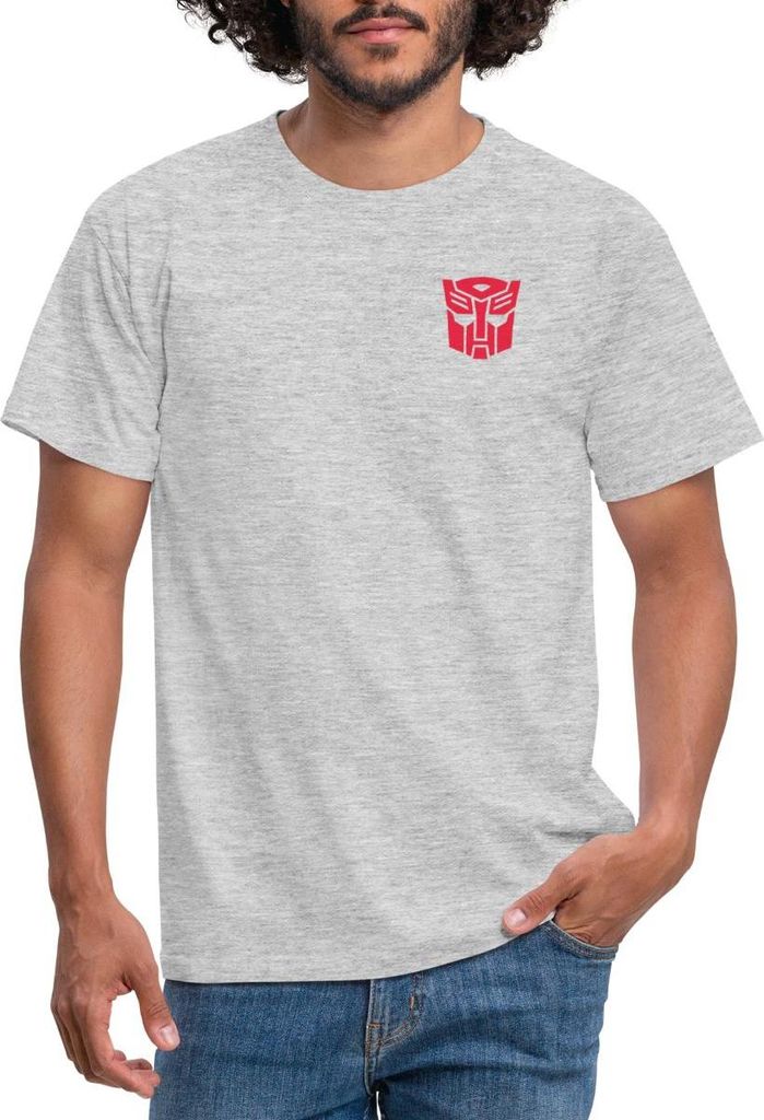 Spreadshirt Transformers Earth Spark Symbol Brustmotiv Autobot Männer T-Shirt, 3XL, Grau meliert