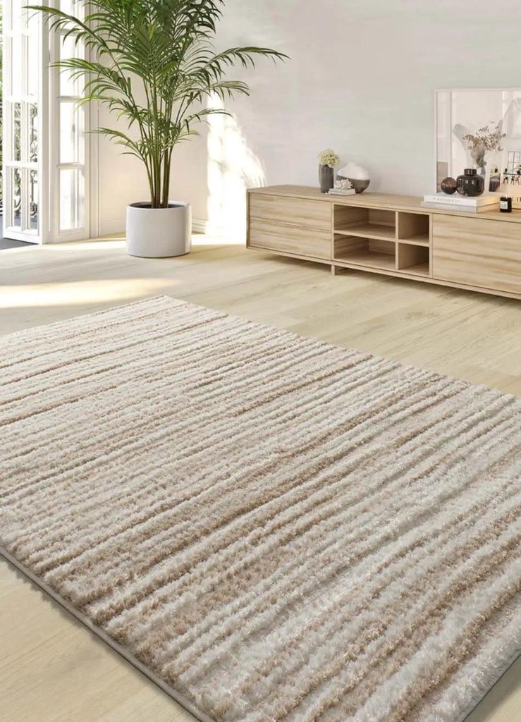 ATTICGO Hochflorteppich LIMA Skandinavisch in Beige, 120x170 cm