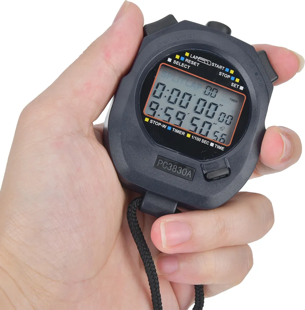 Chronomètre de sport antichoc étanche avec fonction mémoire pour club