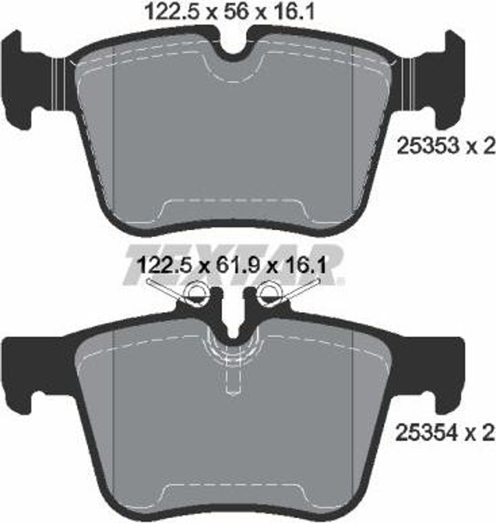 TEXTAR 2535301 Bremsbelagsatz, Scheibenbremse OE 0004203602 kompatibel mit C-Klasse