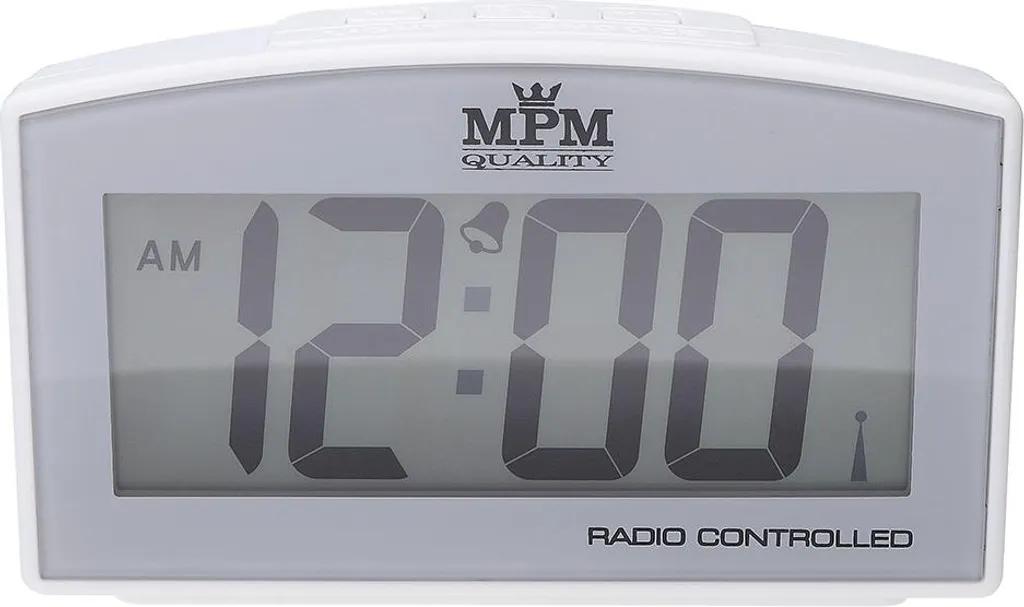 Petit réveil numérique simple d'utilisation MPM - Horloge blanche compacte - 2