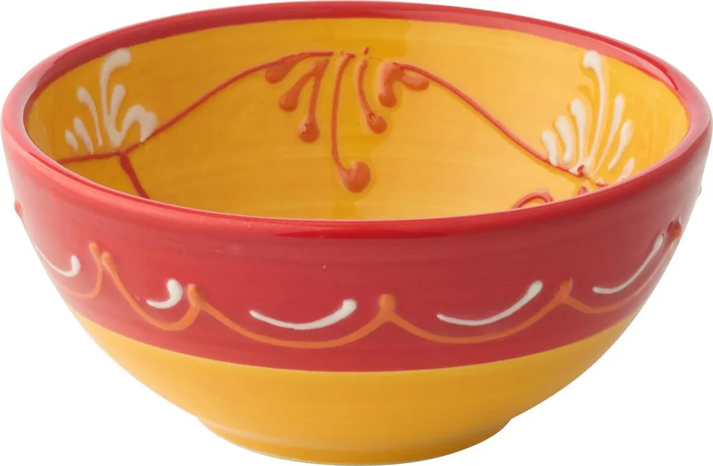 Petit bol céramique artisanale orange rouge J-Line finition brillante
