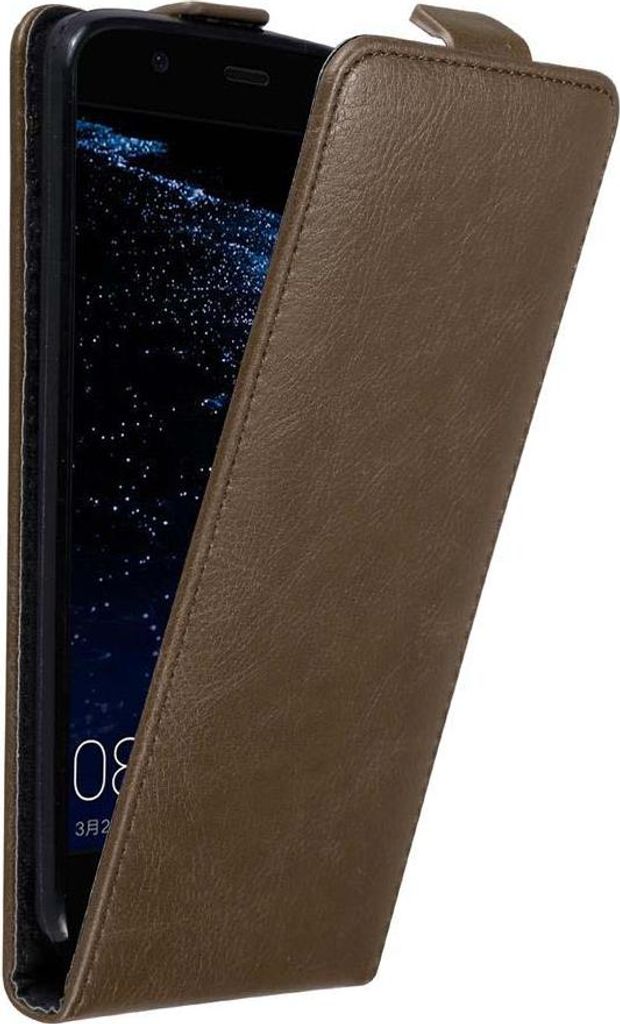 Cadorabo Hülle für Huawei P10 Schutz Hülle in Braun Flip Etui Handyhülle Case Cover