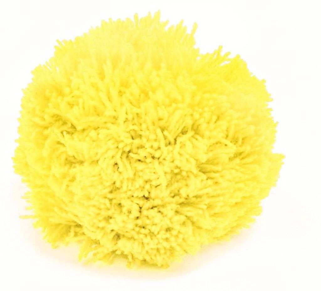 2 Bommeln / Wollbommeln / Pompon, 7cm gelb