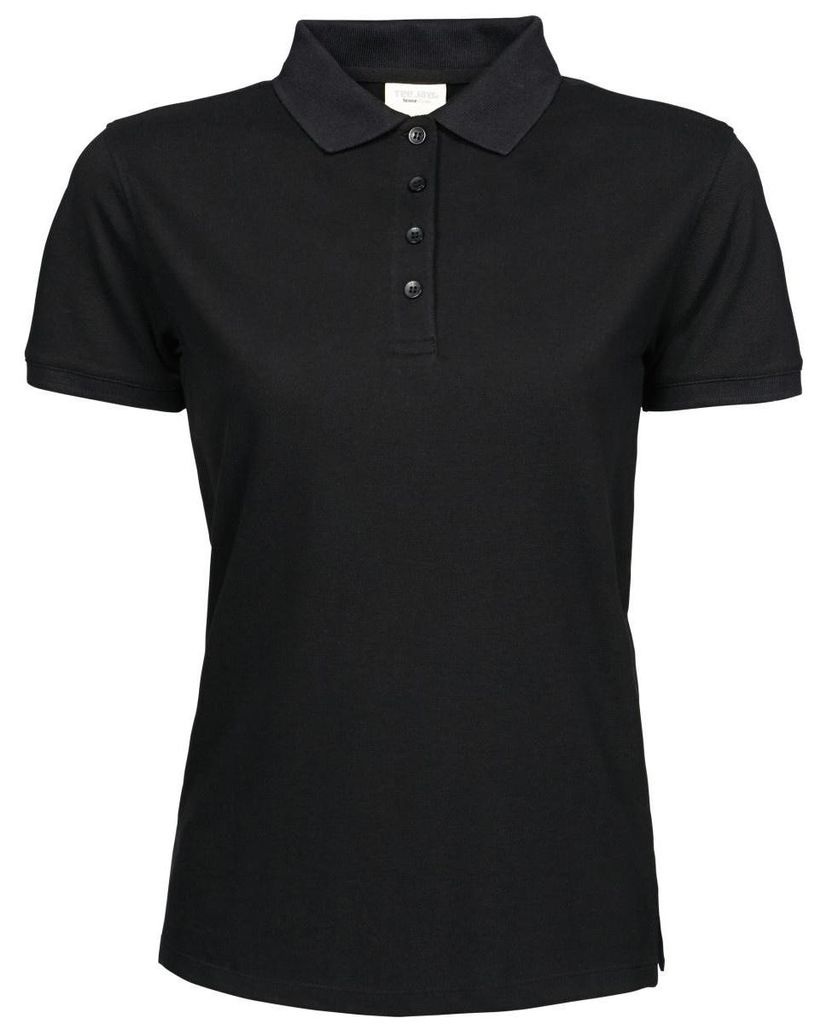 Tee Jays Damen Polo-Shirt, Kurzarm FK881 (2XL) (Schwarz)