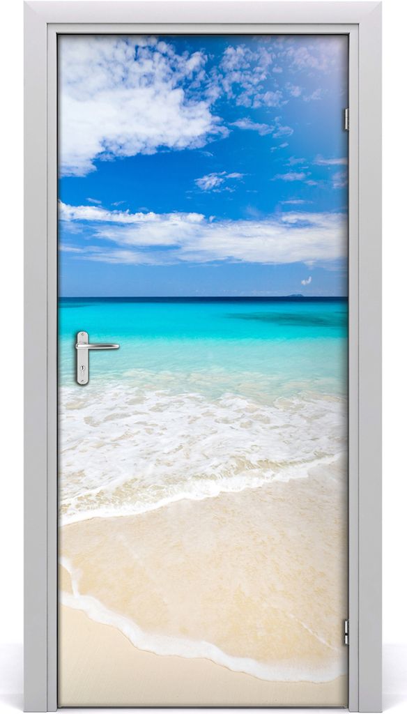 Tulup Türaufkleber 95x205 cm Dekorative Aufkleber Selbstklebend Wasserdichte Tapete Abnehmbar Schlafzimmer Wohnzimmer Wohnkultur - tropischer Strand