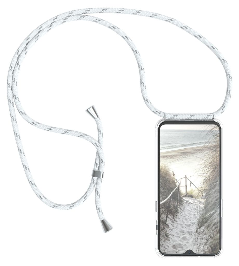 EAZY CASE Handykette mit Hülle für One Plus 7 Backcover Handykette, zum Umhängen in Weiß