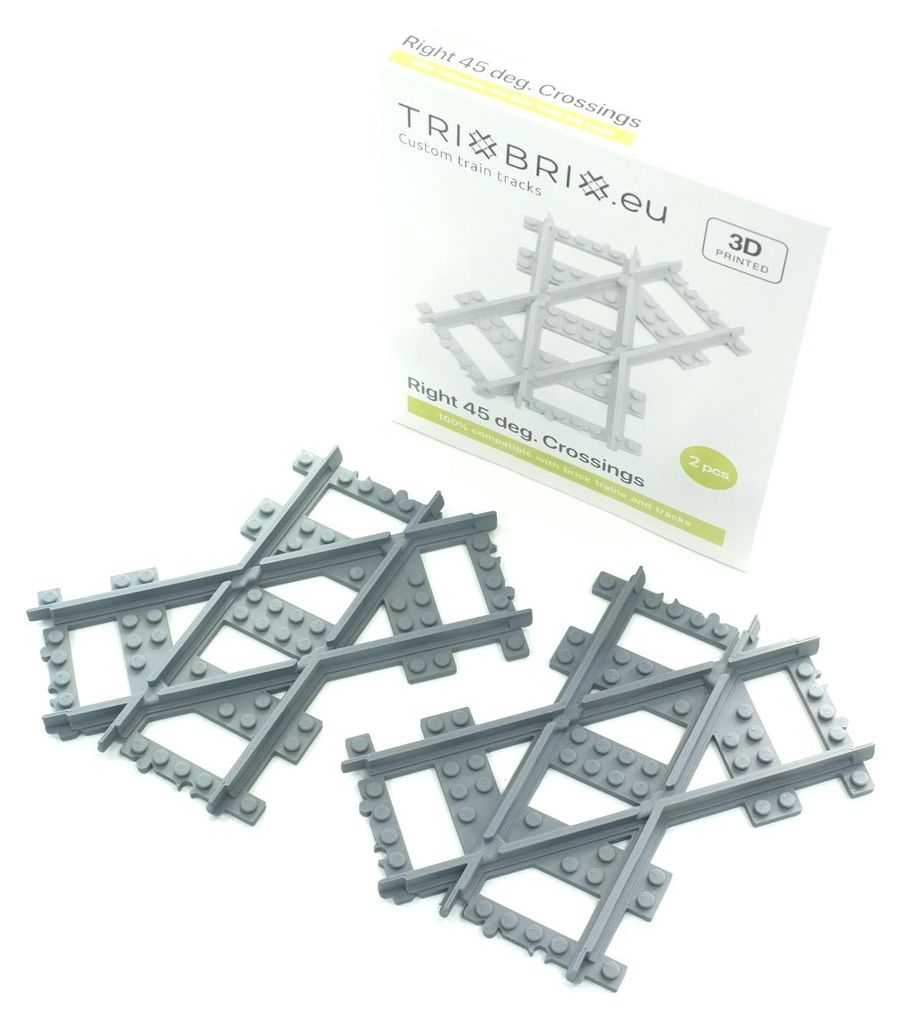 Trixbrix Kruising 45° rechts, 2x – rails voor LEGO® City Productafbeelding 