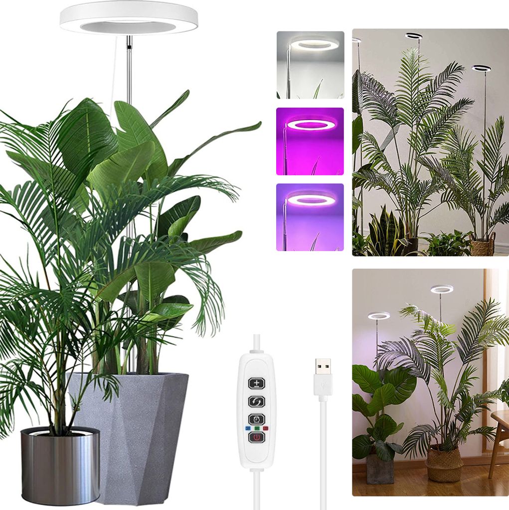 72Leds Grow Lampe Pflanzenlampe Led Vollspektrum Für Große Pflanzen Blüte Zimmerpflanzen, 35-155cm Höhenverstellbarer, 3 Modi, Timer, 10 Hellig...