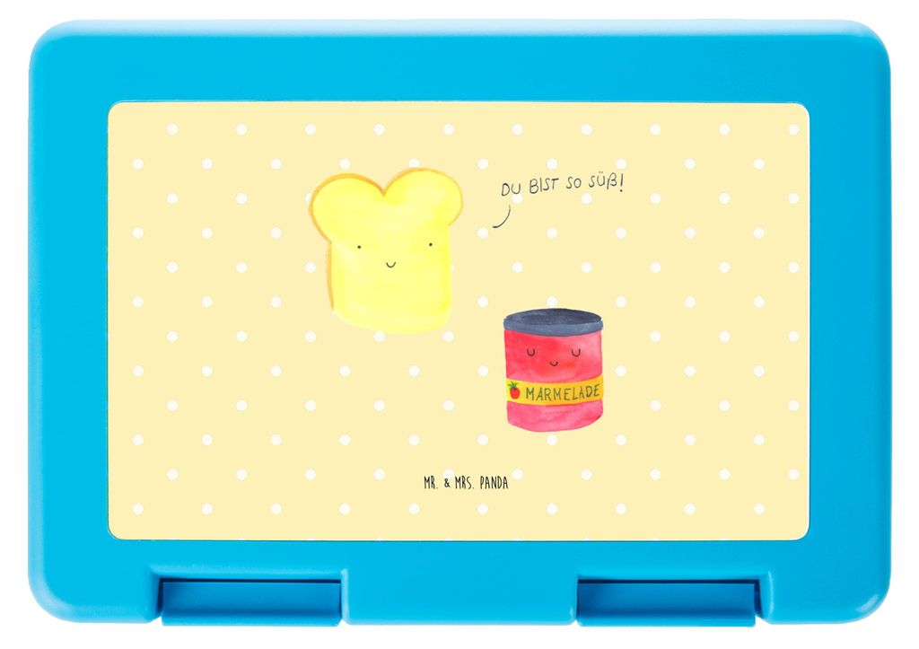 Mr. & Mrs. Panda Bento Box Toast Marmelade - Gelb Pastell - Geschenk, Lustige Sprüche, Küche Deko, Bentobox, Vorratsbehälter, Vorratsdose, Brot,...
