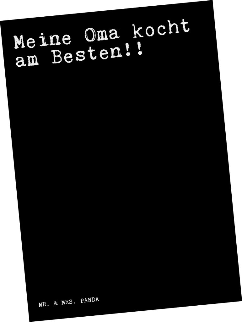 Mr. & Mrs. Panda Postkarte Meine Oma kocht am... - Schwarz Produktbild 