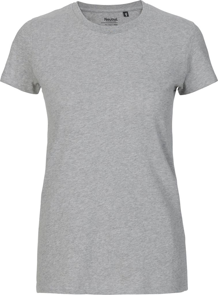 Neutral O81001 | damen Fitted T-Shirt / 100% Fairtrade-Baumwolle - Farbe: Sports Grey - Größe: XS