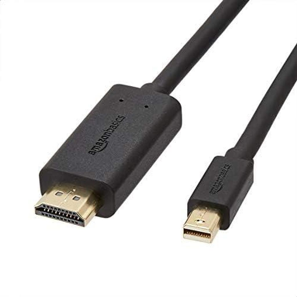 Mini DisplayPort auf HDMI Kabel, mit vergoldeten Anschlüssen, unterstützt nahtloses Digital-Audio und Full HD-Auflösung, 1.8 m, Schwarz