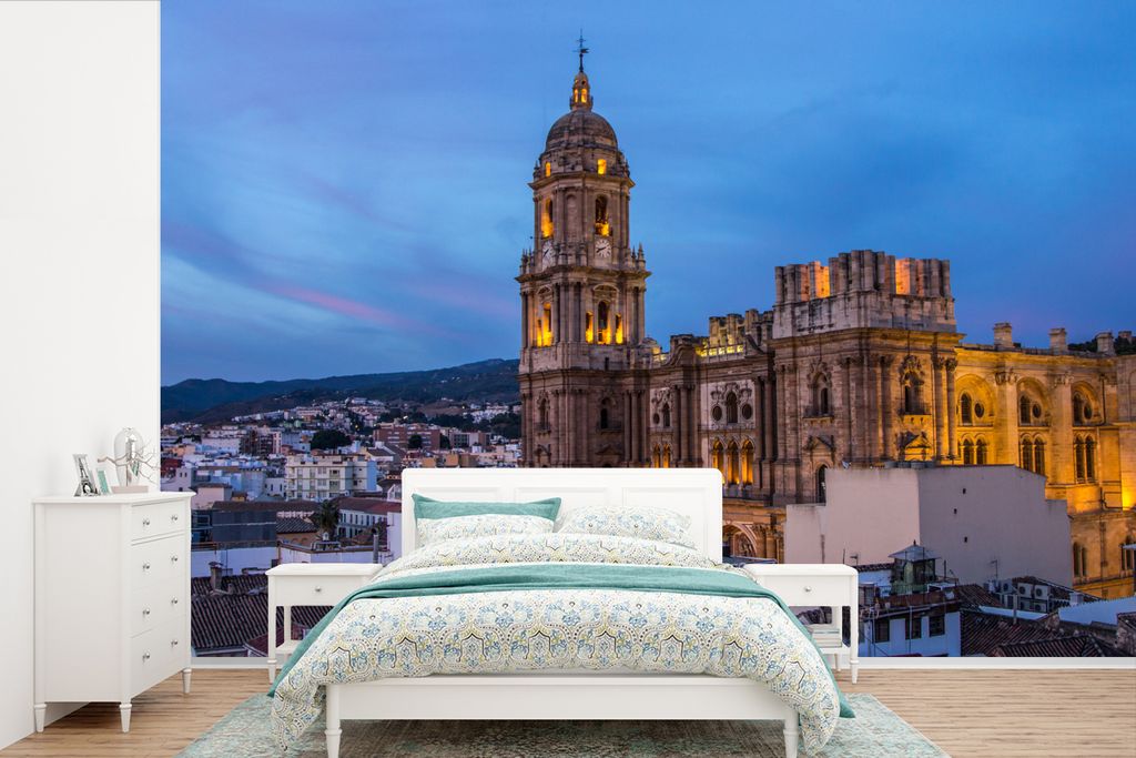 MuchoWow Fototapete für Wohnzimmer oder Schlafzimmer Wandtapete Vinyl Motivtapete Katholische Kathedrale von Málaga in Andalusien Spanien - 330...
