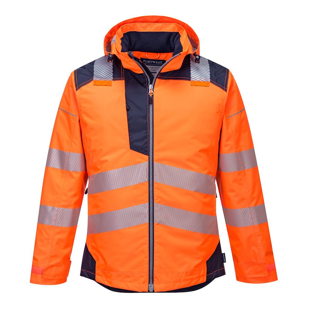 Portwest T400 PW3 Warnschutz-Regenjacke Orange/Navy Gr. 4XL