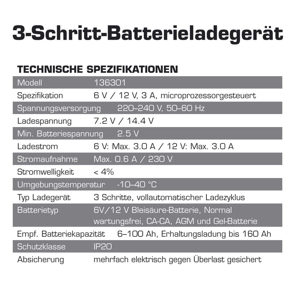 Dino Kraftpaket Batterieladegerät 6V 12V 3A Kfz Auto Produktbild 5